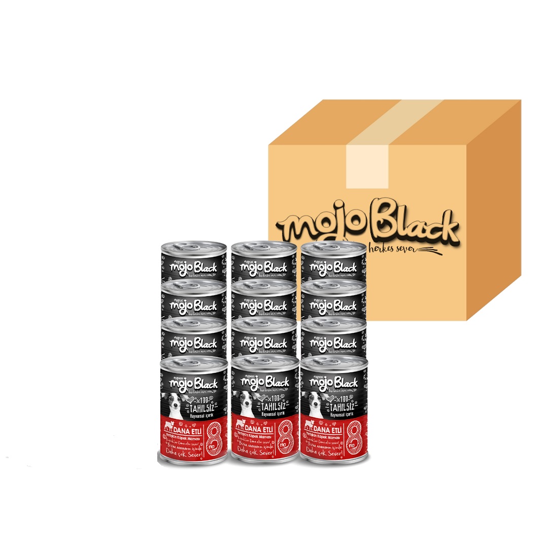 Mojo Black MYDOG MOJO BLACK NO :8 TAHILSIZ 400GR DANA ETLİ YETİŞKİN KÖPEK KONSERVESİ 12'Li