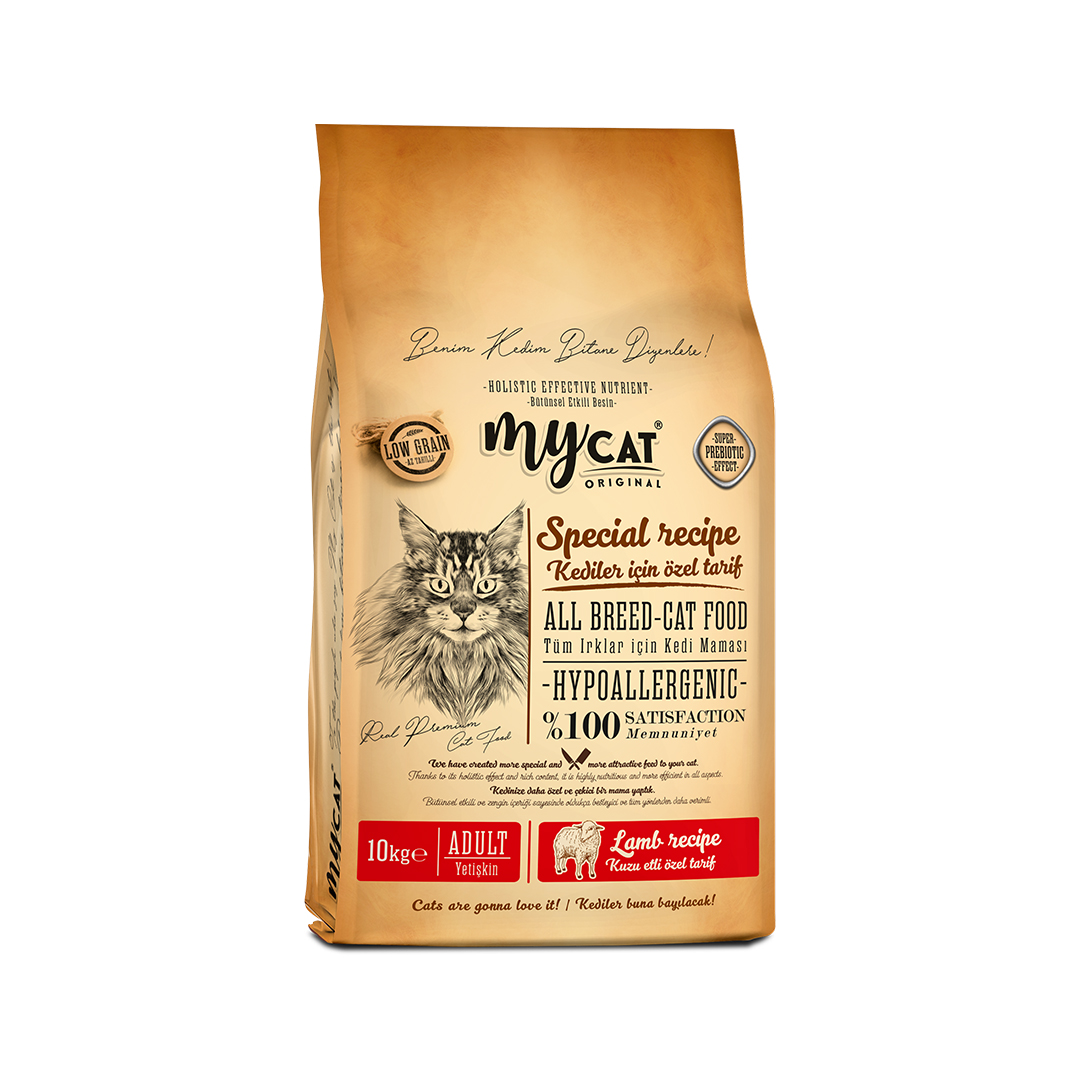 MyCat Original Mycat Az Tahıllı Kuzu Etli Yetişkin Kedi Maması 10kg