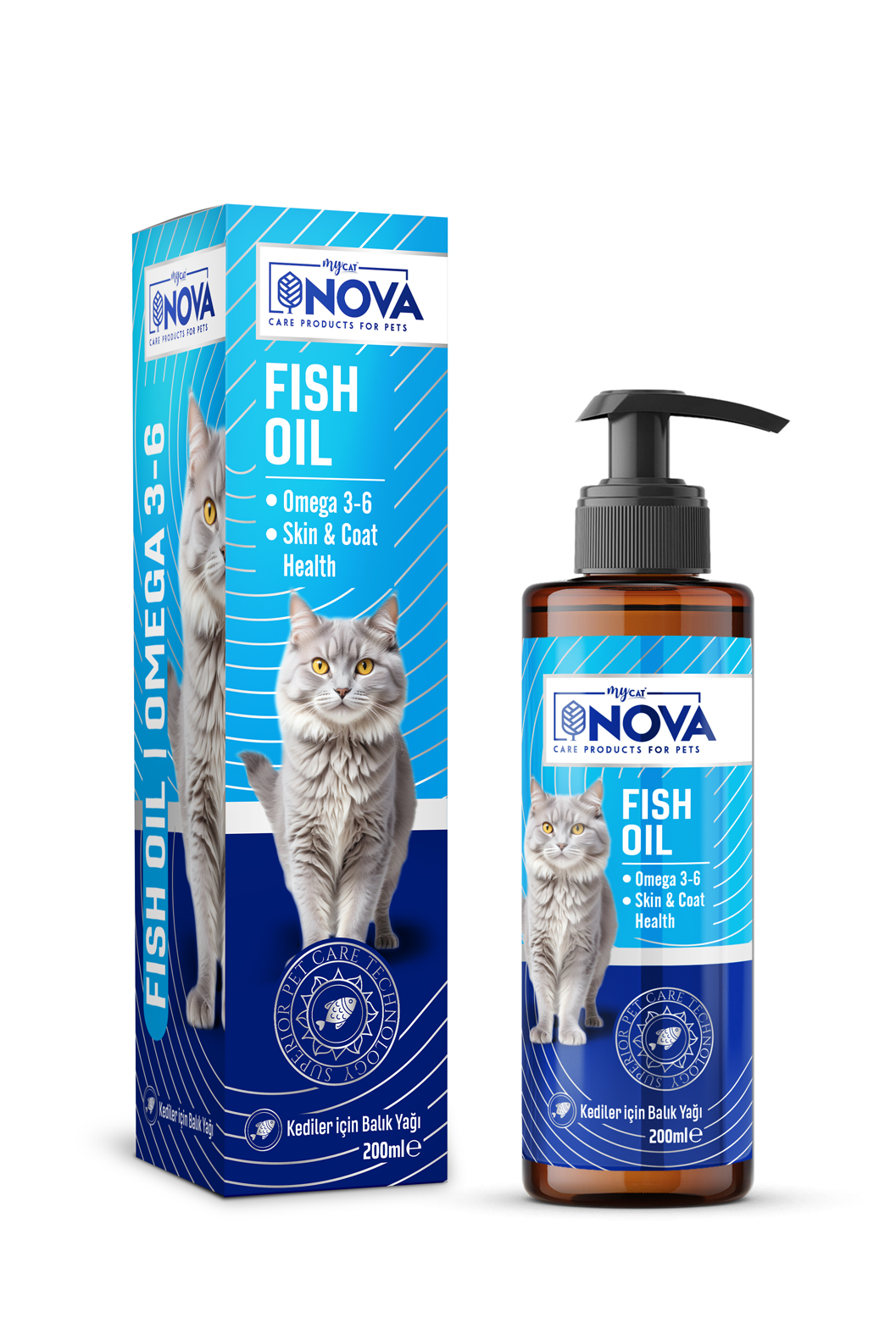 Nova Premium Kediler İçin Balık Yağı Omega 3-6 200ML