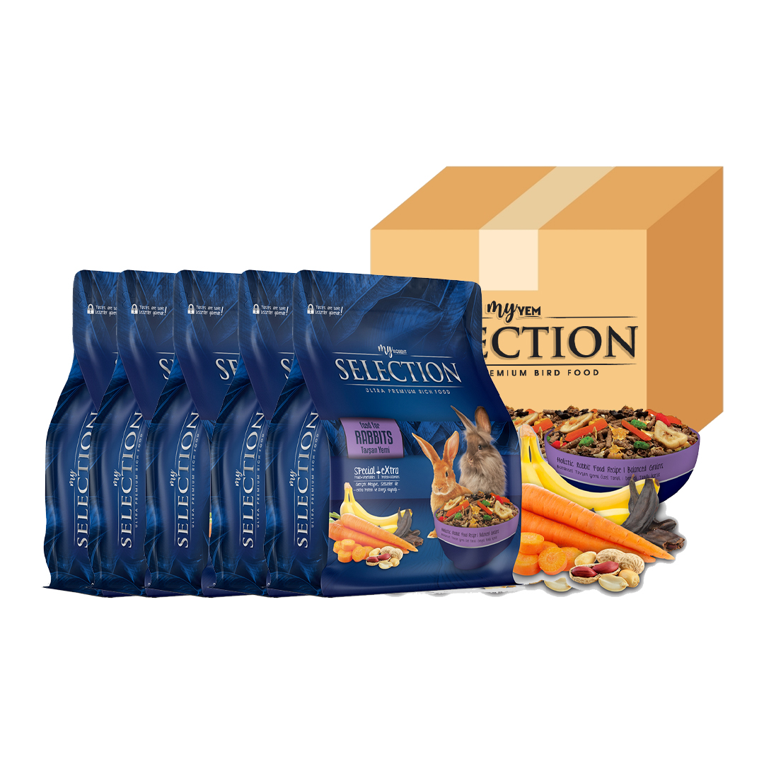 Myyem Selection myyem selection kuru sebze ve meyveli takviyeli rabbit tavşan yemi 1kg ( 5 li Paket )