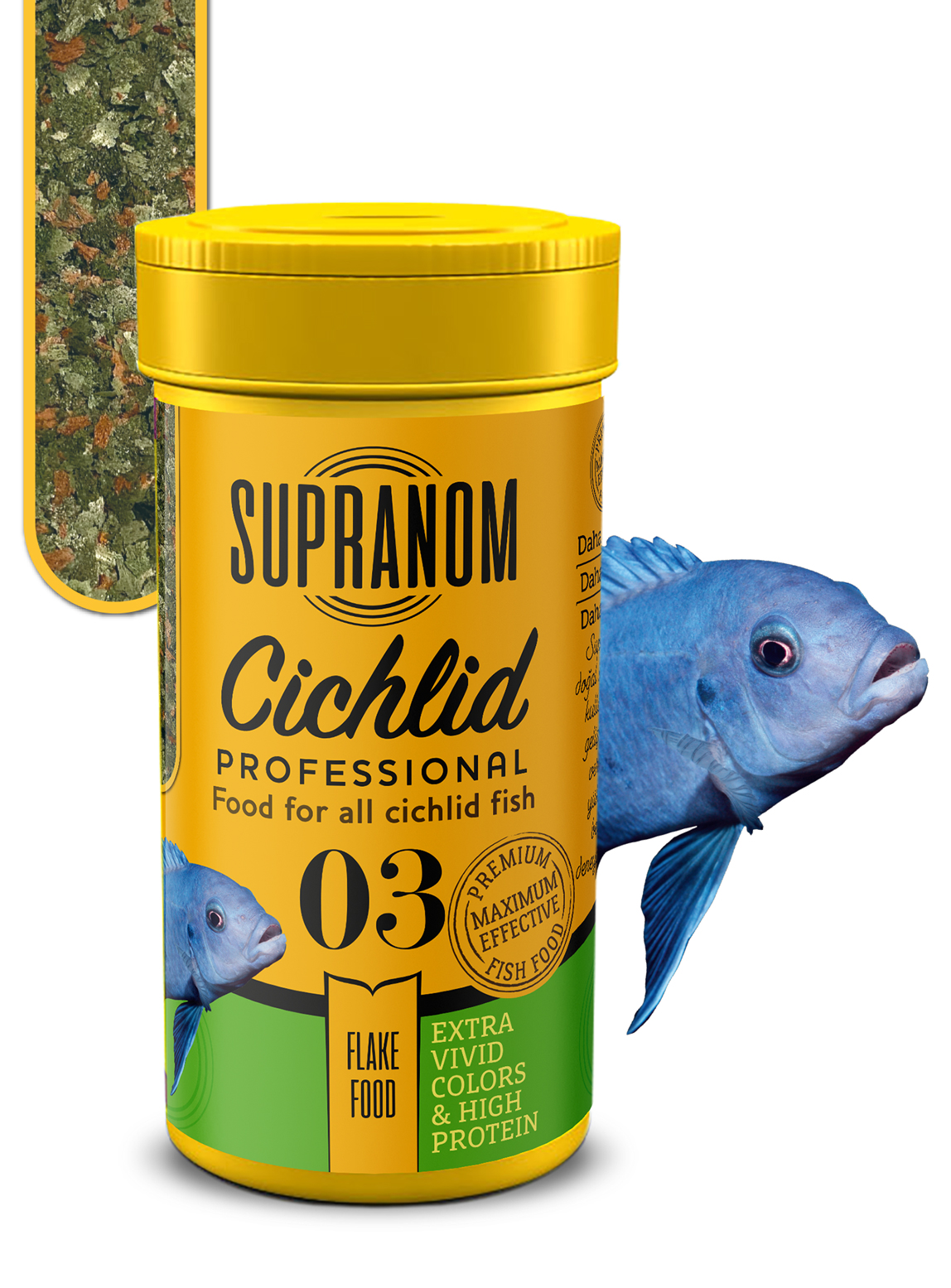 Supranom Supranom cichlid balık yemi flake food 100ml (03)