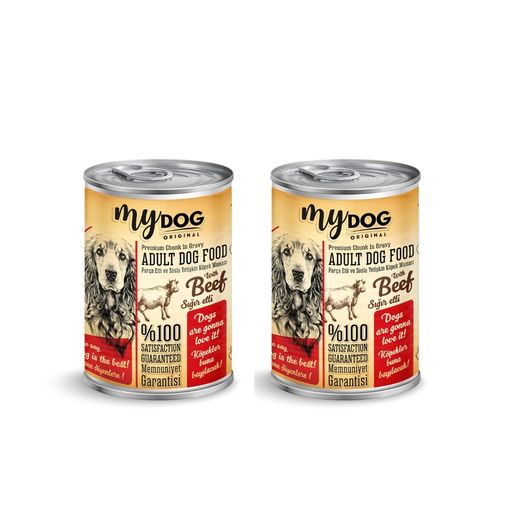 MyDog Original Mydog Sığır Parça Etli Yetişkin Köpek Konservesi (400gr) (2'li)