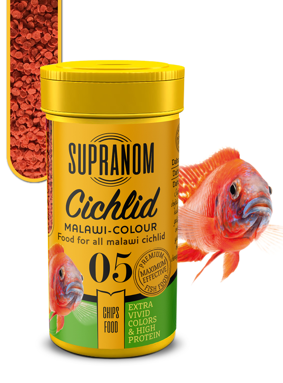 Supranom Supranom cichlid balık yemi malawi-colour chips food 100ml (05)