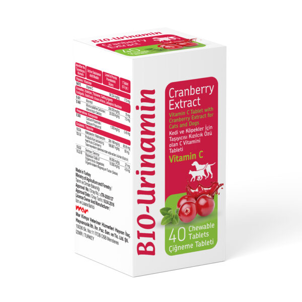 BioPetActive Urinamin 40 Tablet (Kızılcık Özlü C Vi̇tami̇ni̇ Tablet) 12 Gr bpa