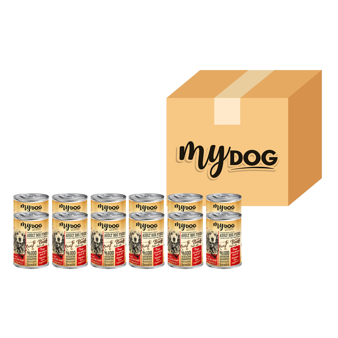 MyDog Original MYDOG SIĞIR PARÇA ETLİ YETİŞKİN KÖPEK KONSERVESİ 12 Lİ (400GR)