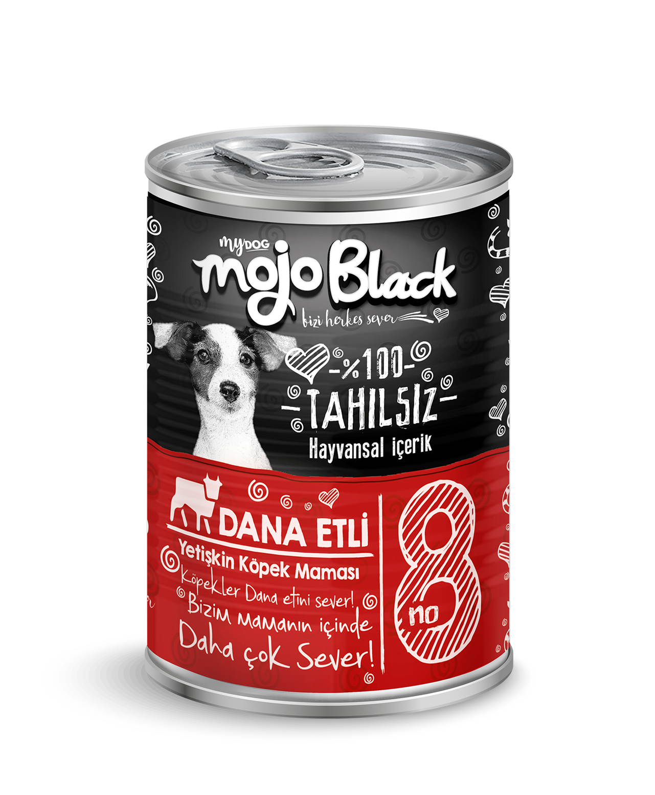Mojo Black MOJO BLACK NO :8 TAHILSIZ 400GR DANA ETLİ YETİŞKİN KÖPEK KONSERVESİ