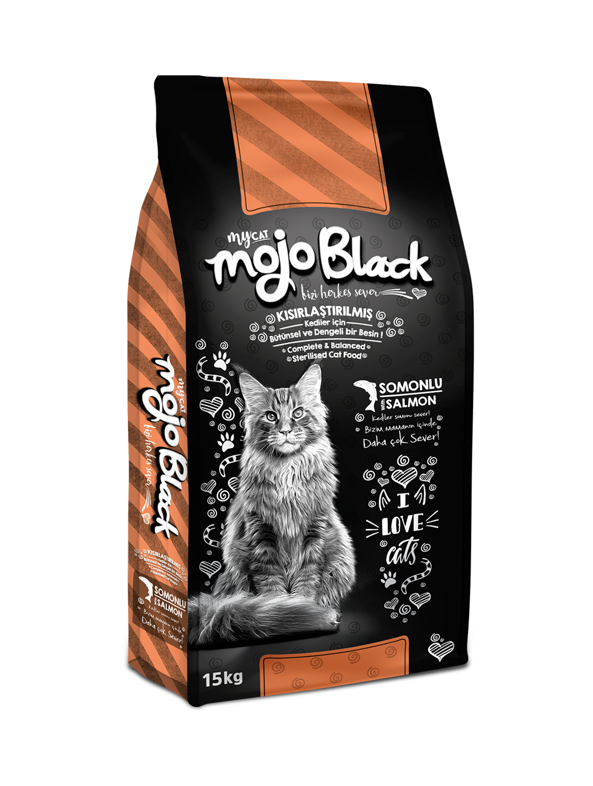 Mojo Black Mojo Black Sterilised Somon Balıklı Kısır Kedi Maması 15KG