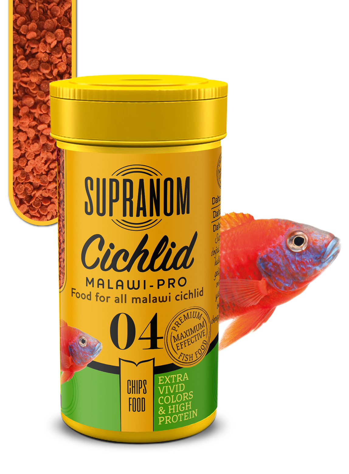 Supranom Supranom cichlid balık yemi malawi-pro chips food 100ml (04)