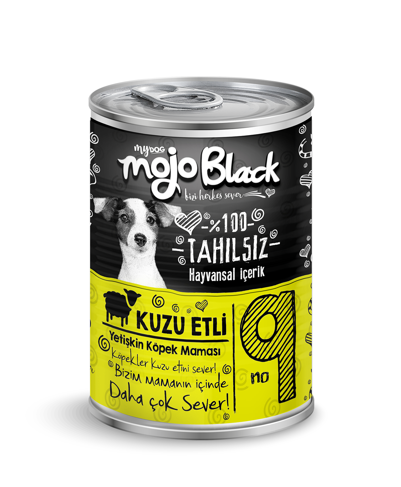 Mojo Black MOJO BLACK NO :9 TAHILSIZ 400GR KUZU ETLİ YETİŞKİN KÖPEK KONSERVESİ