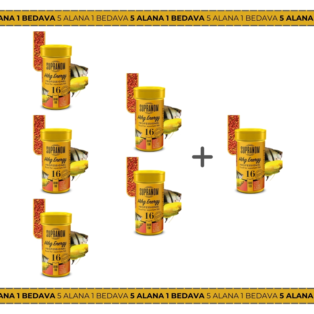 Supranom Supranom tüm balıklar için yem high energy granul food 100ml (16) 5+1 HEDİYELİ !