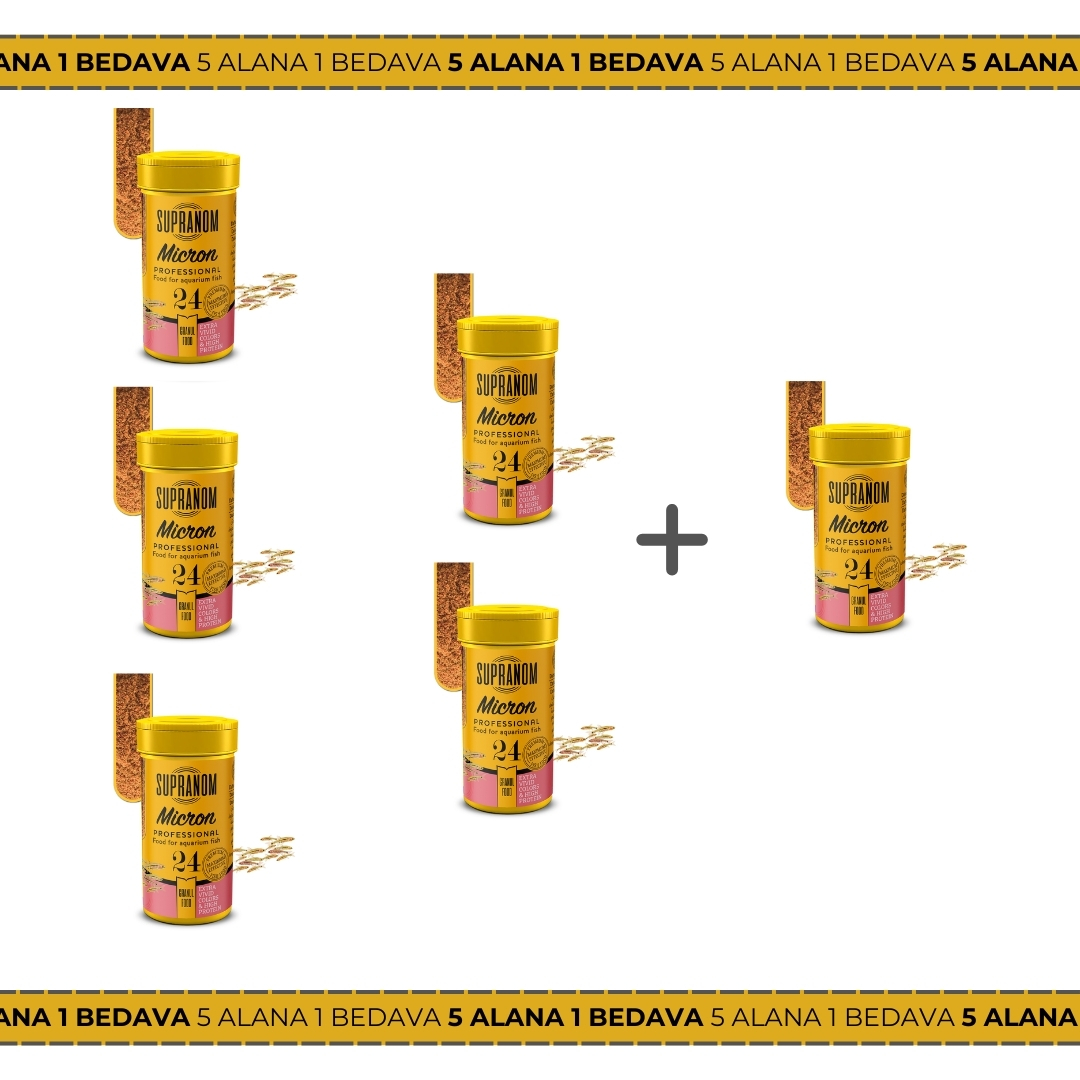 Supranom Supranom yeni doğmuş balık yemi micron granul food 100ml (24) 5+1 HEDİYELİ !,