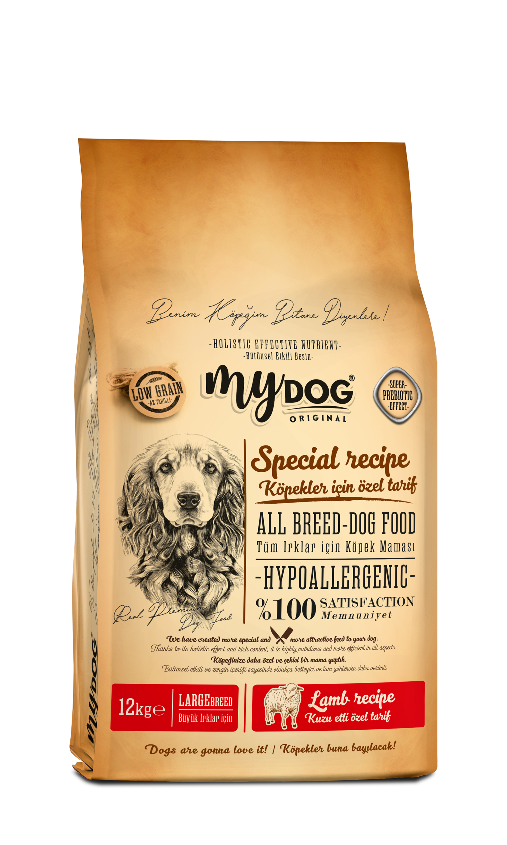 MyDog Original Mydog Az Tahıllı Kuzu Etli Büyük Irklar İçin Köpek Maması 12kg