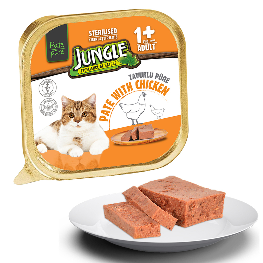 Jungle Kısır Kedi 100g 32'li Tavuklu EzmePate