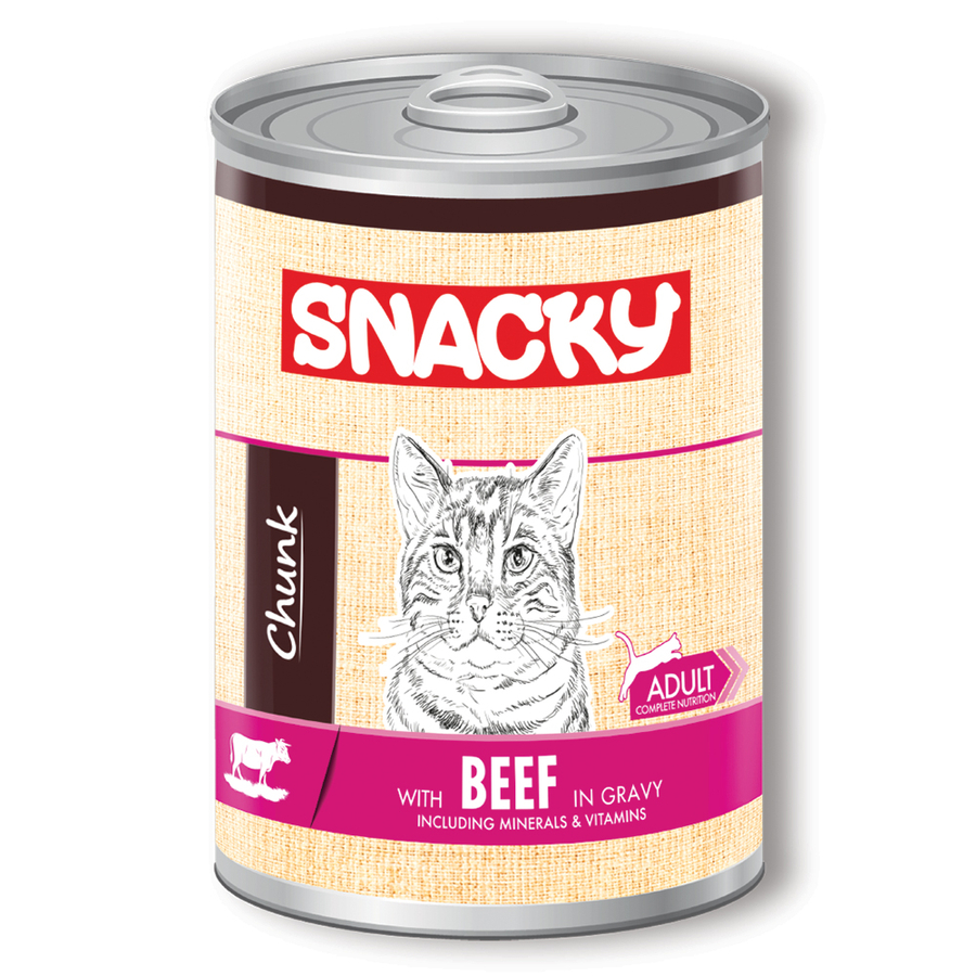 Snacky 12'li Koli-400 gr Chunk SığırEtli Yetiş.Kedi