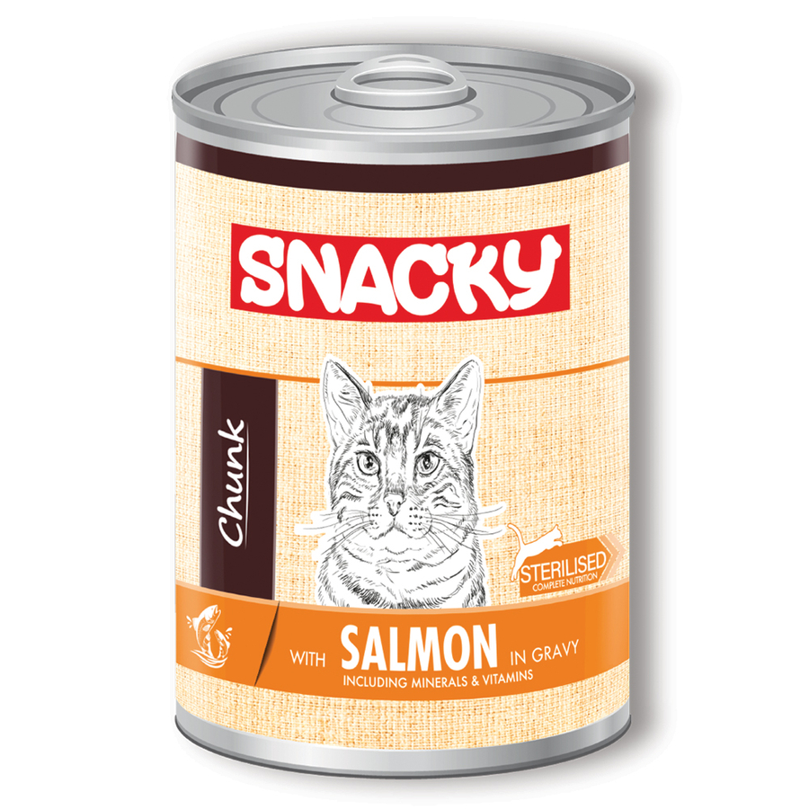 Snacky 12'li Koli-400 gr Chunk Somon.Sterilised Kedi
