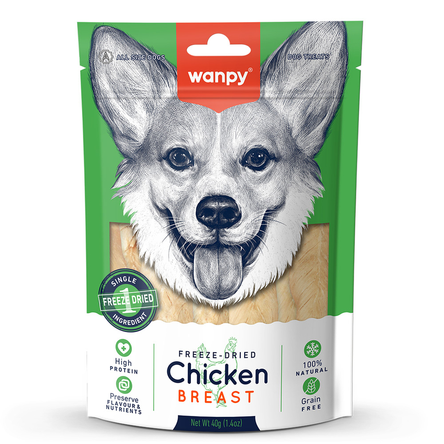 Wanpy Köpek Dondurularak Kurutulmuş Tavuk Göğüs 40g